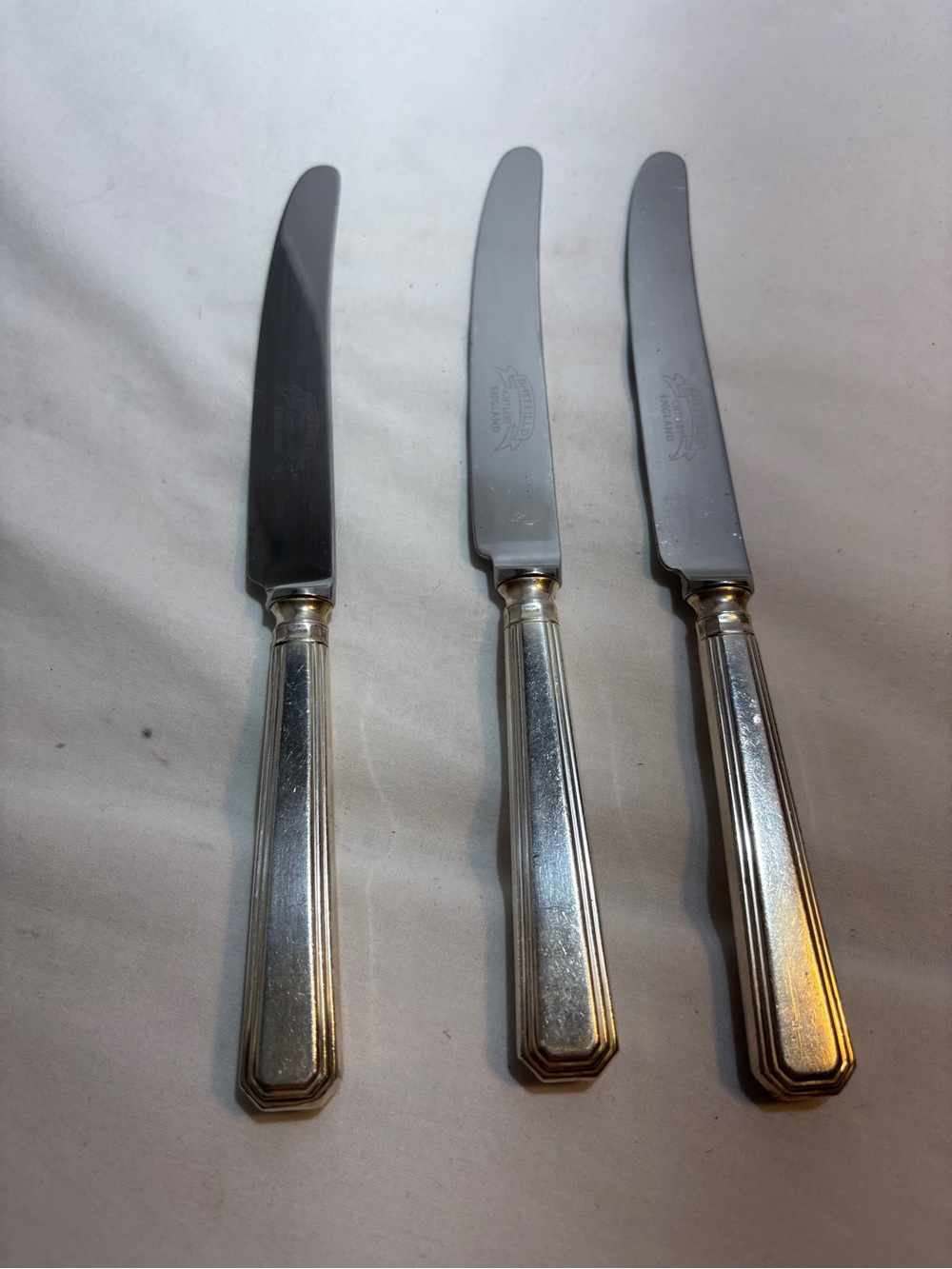 Sheffield, England, dinner knives set of three